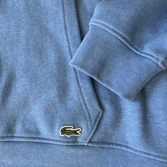 NWT Mens’a Lacoste Graphic Signature Logo Pullover Hoodie Blue Size 6 (XL) - Picture 3 of 8